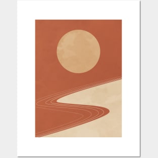 Moon and Road - Minimalist Scandinavian 1 Posters and Art